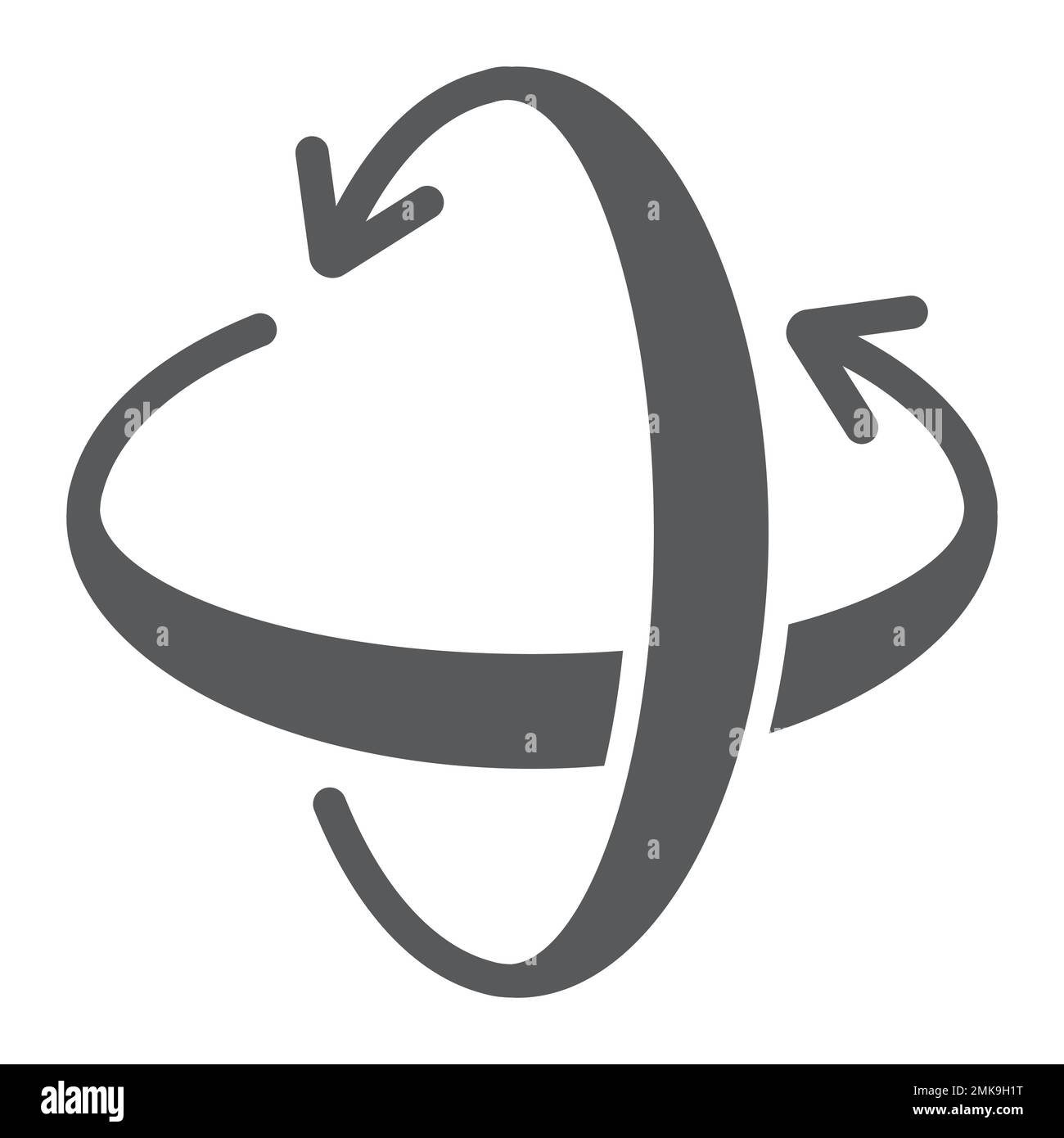 Icône de glyphe de l'axe de rotation, pivot et affichage, signe de rotation, graphiques vectoriels, motif Uni sur fond blanc, eps 10. Illustration de Vecteur