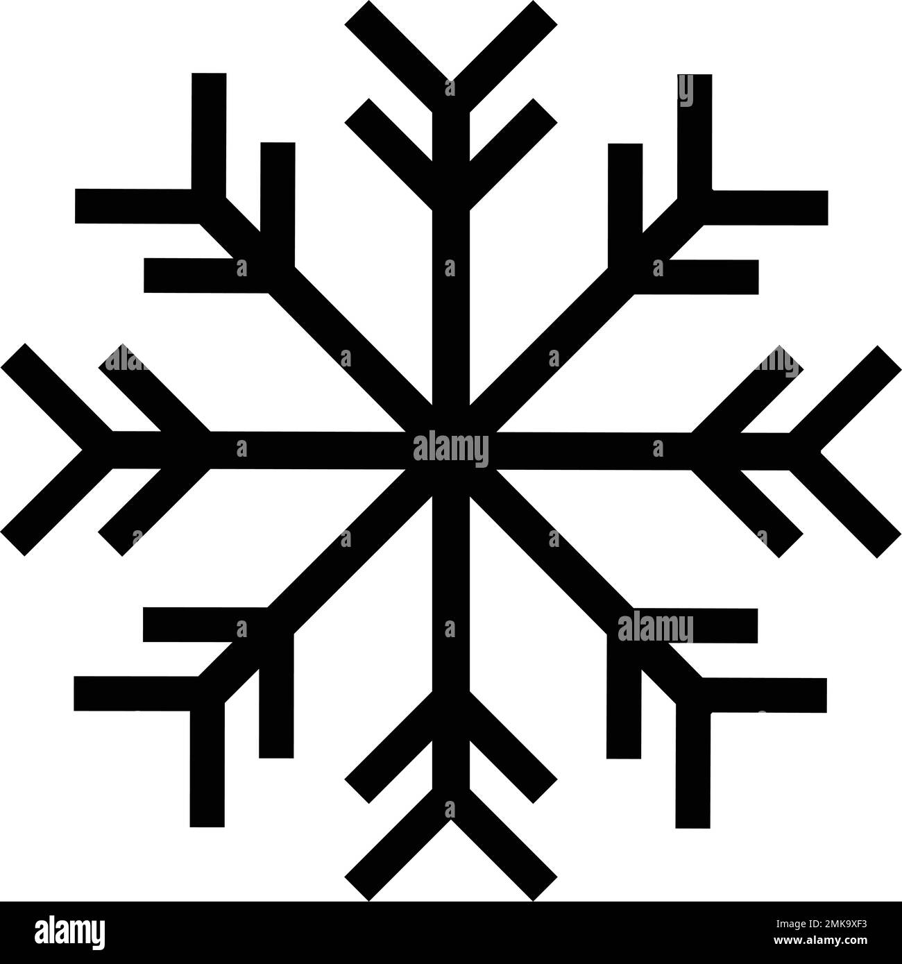 Icône de vecteur hiver flocon. Symbole chute de neige. Panneau de flock de glace. Élément hiver. Motif cristal froid Illustration de Vecteur