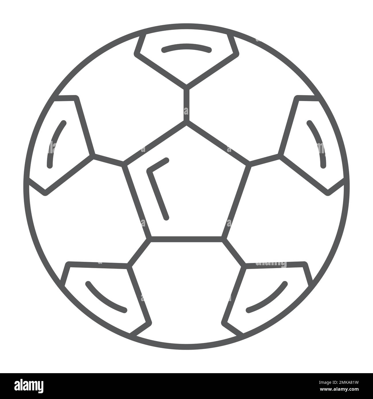 Icône de ligne mince de ballon de football, sport et équipement, signe de  ballon de football, graphiques vectoriels, un motif linéaire sur un fond  blanc, eps 10 Image Vectorielle Stock - Alamy