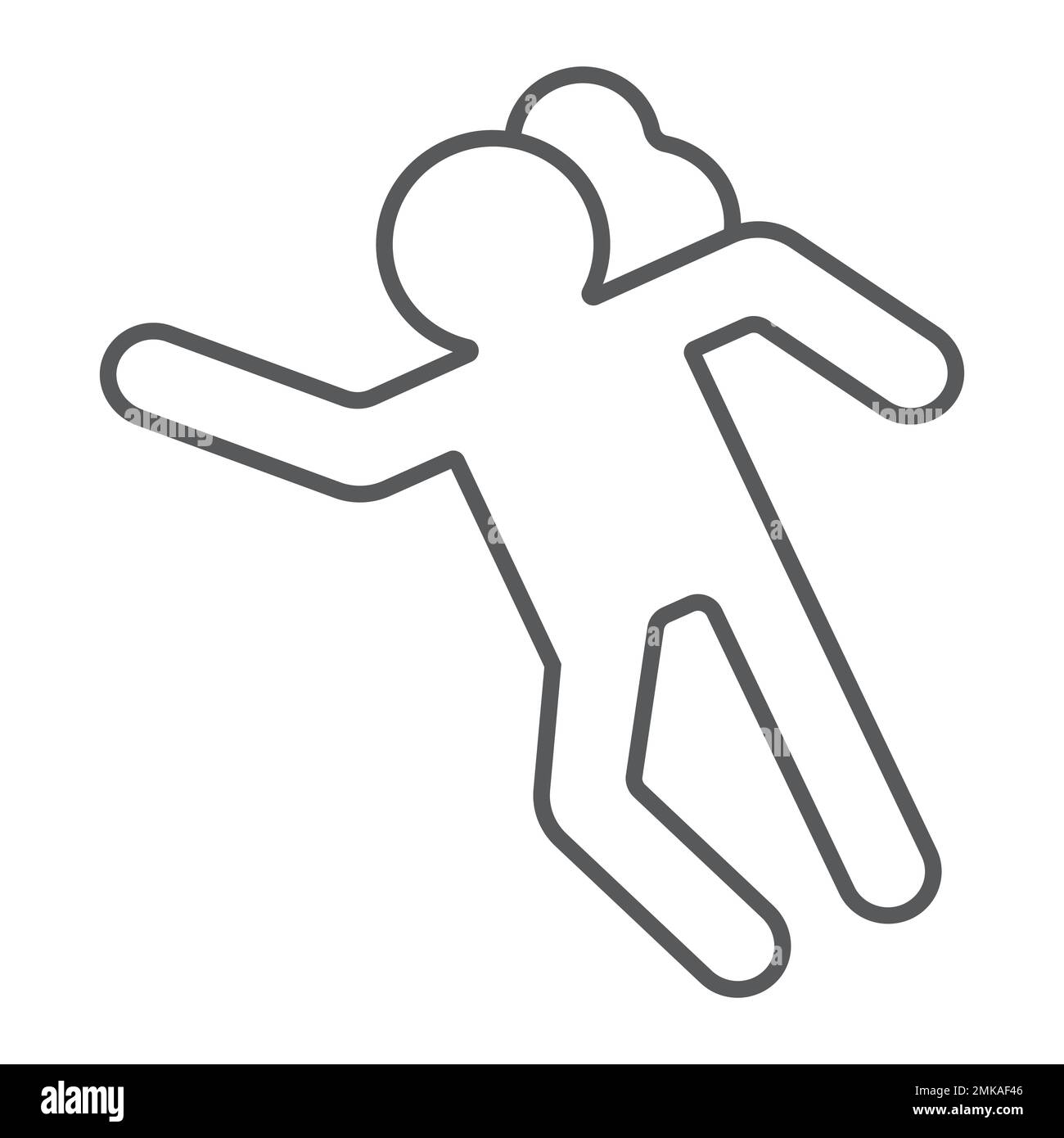 Scène de crime icône de ligne mince, accident et meurtre, signe de victime, graphiques vectoriels, un motif linéaire sur un fond blanc, eps 10. Illustration de Vecteur