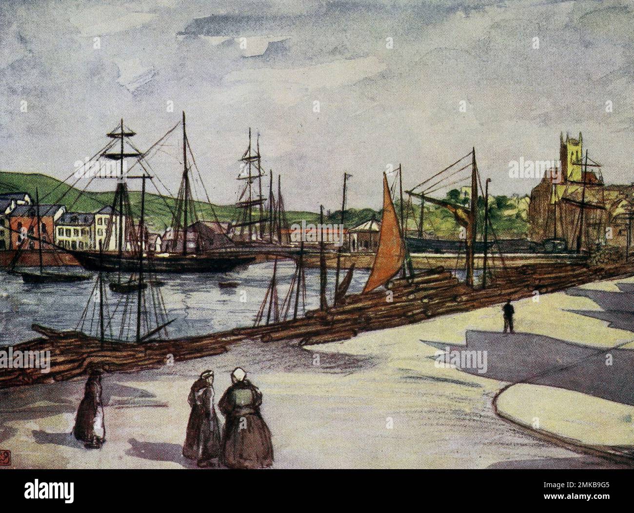 Port de Fecamp, Normandie, France, vers 1900 Banque D'Images