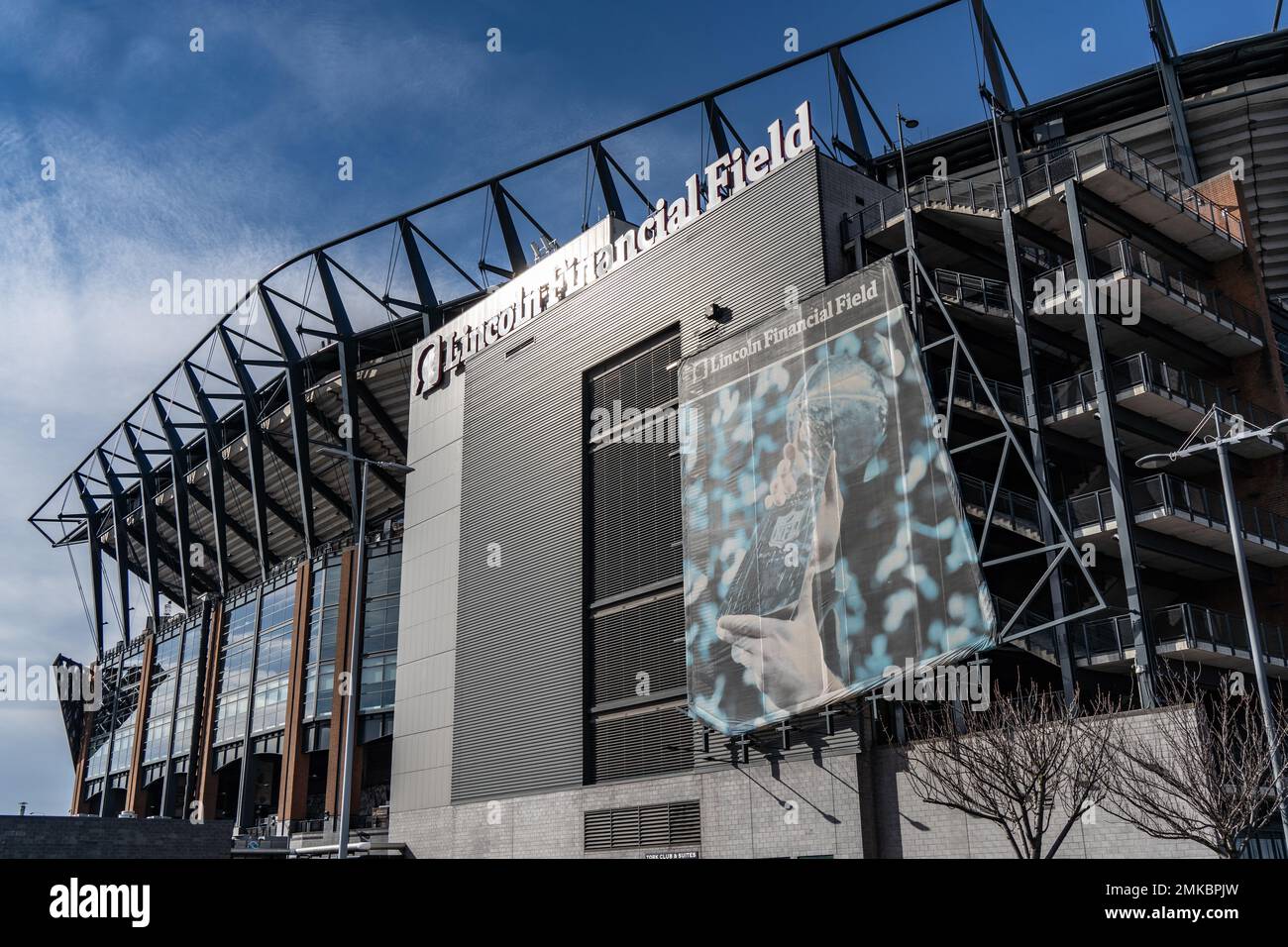 Philadelphie, Pennsylvanie-28 janvier 2023: Lincoln Financial Field, terrain d'origine des Philadelphia Eagles Banque D'Images