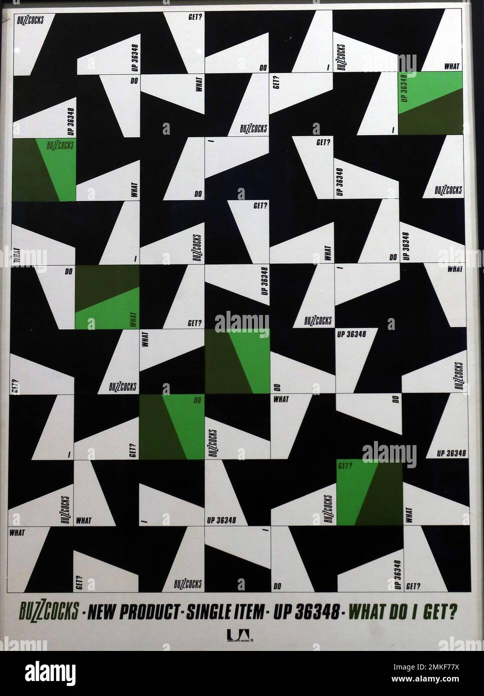 Affiche pour le Buzzcocks single , que puis-je obtenir, United artistes vinyle 45 UP36348 Banque D'Images