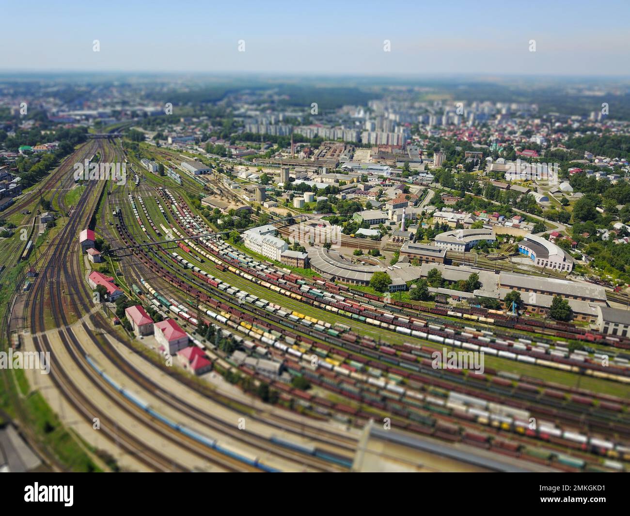 Ukraine, Lviv, gare, gare, de quadcopter, drone Banque D'Images