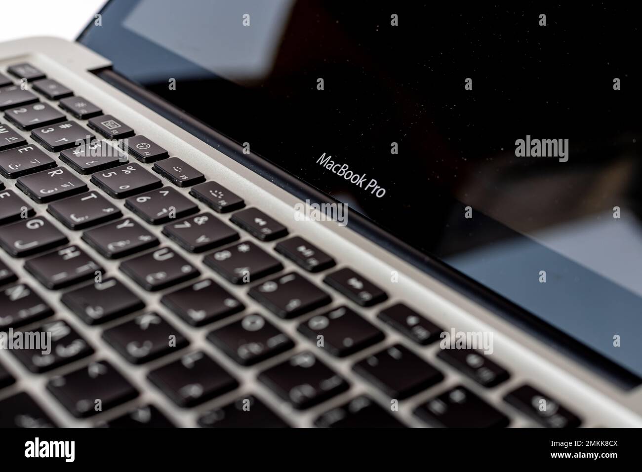 Ordinateur portable MacBook Pro en gros plan. 23 janvier 2023, Swat, Pakistan Banque D'Images