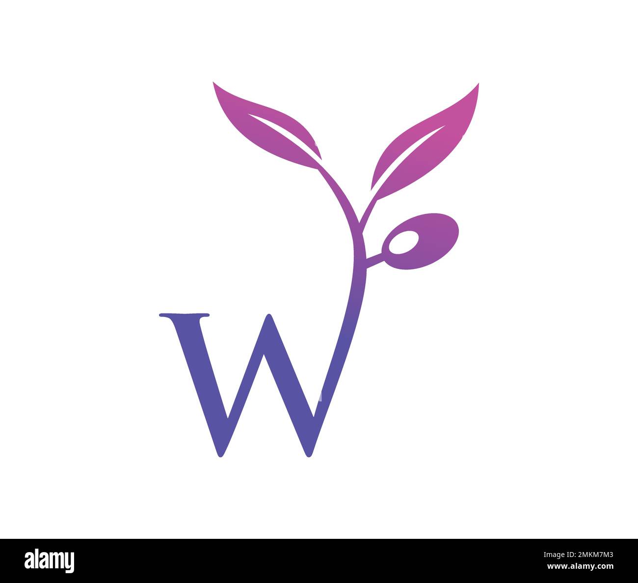 Illustration vectorielle du monogramme Grape Vine logo lettre W Illustration de Vecteur