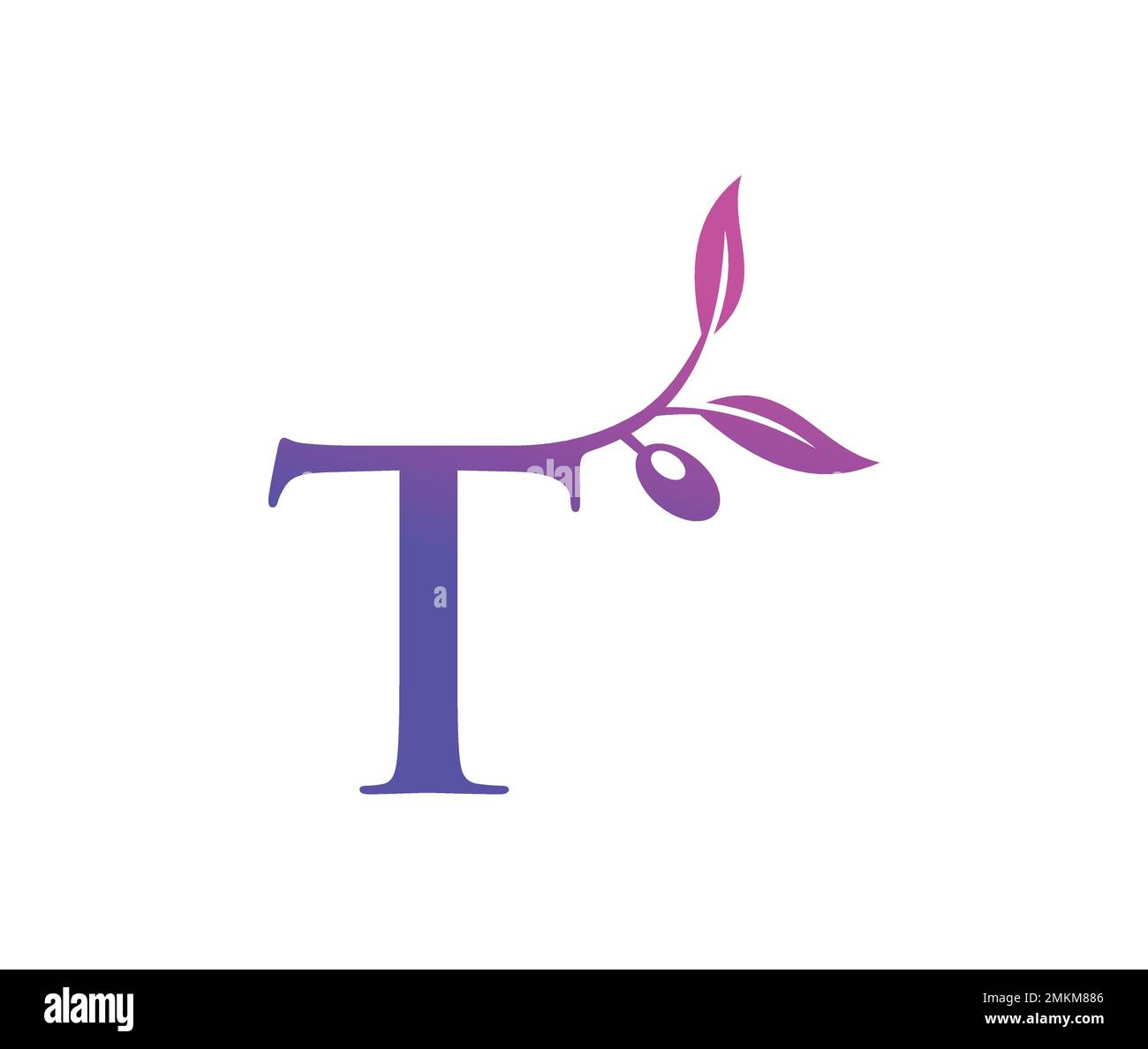 Illustration vectorielle du monogramme Grape Vine logo lettre T Illustration de Vecteur