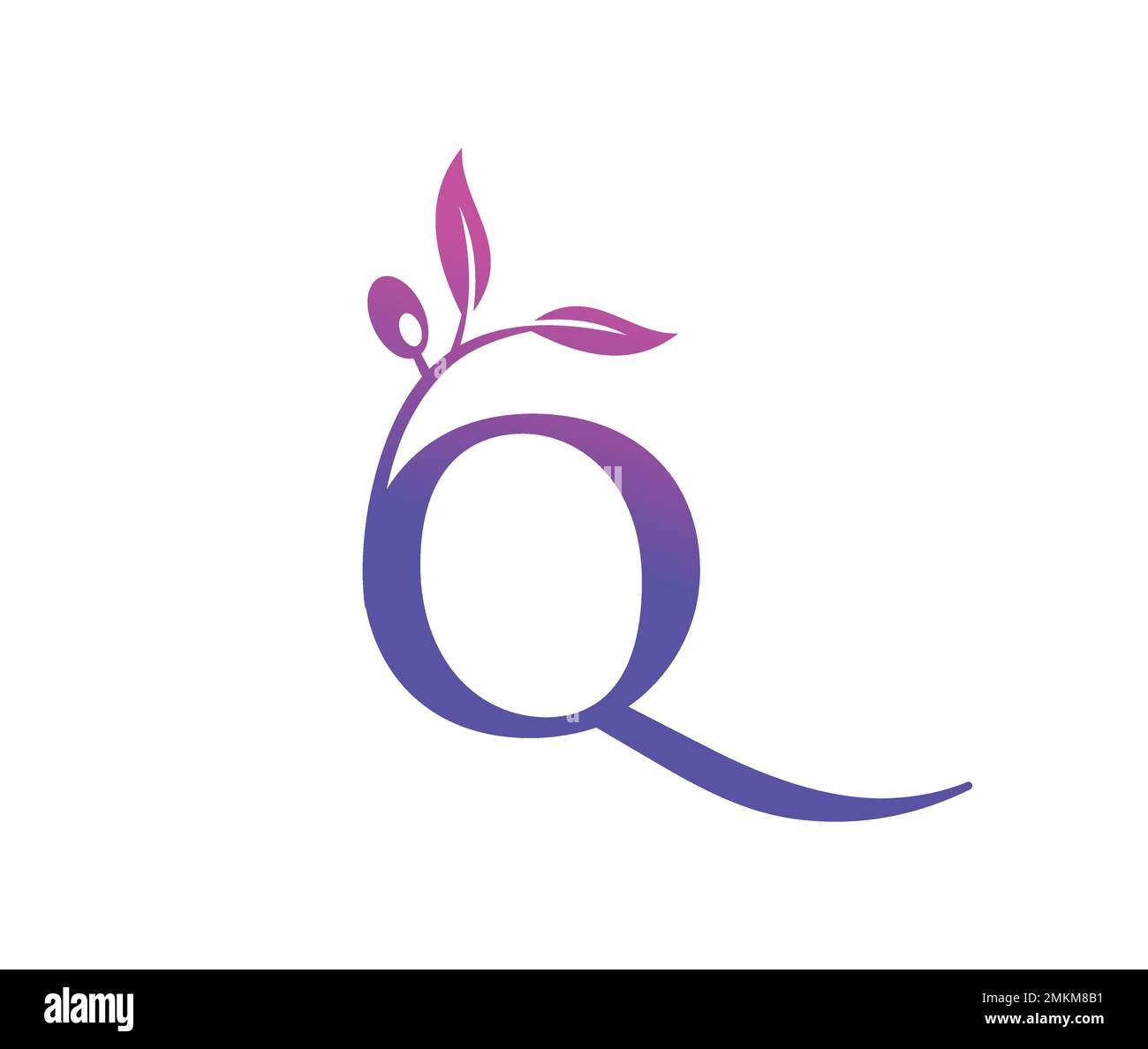 Illustration vectorielle du monogramme Grape Vine logo lettre Q Illustration de Vecteur