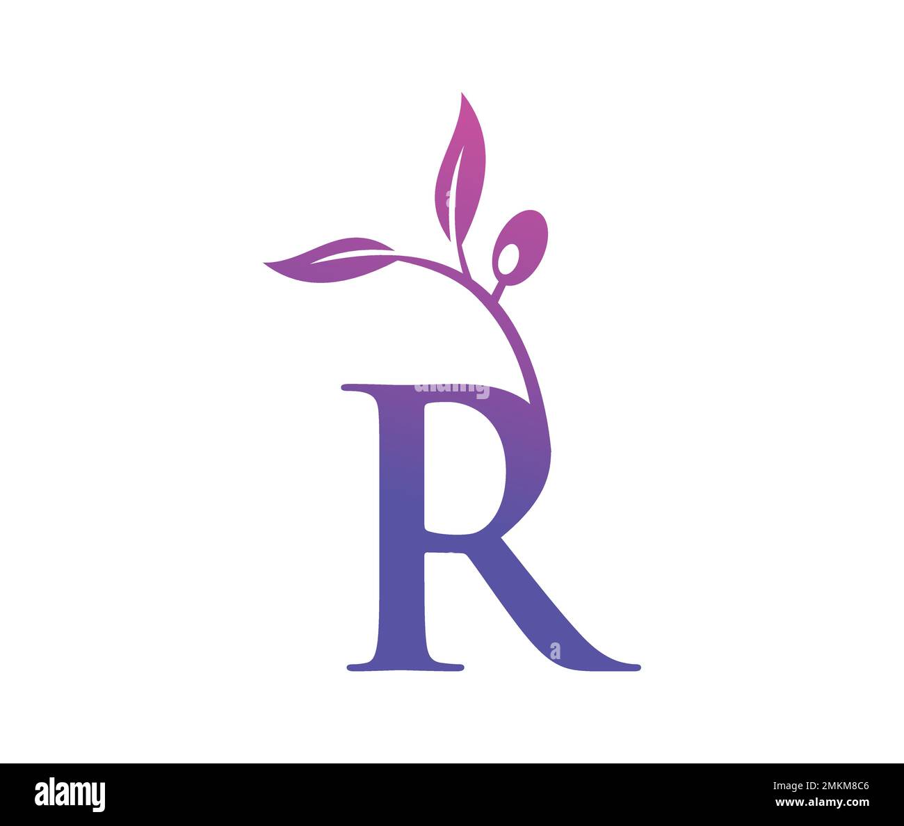 Illustration vectorielle du monogramme Grape Vine logo lettre R Illustration de Vecteur