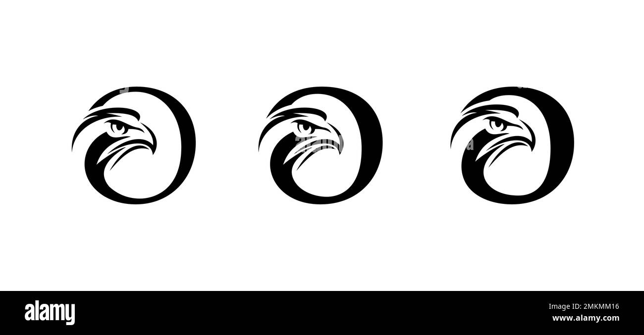 Un ensemble d'illustrations vectorielles de Monogram Eagle logo lettre initiale O Illustration de Vecteur