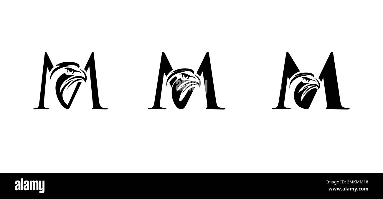 Ensemble d'illustrations vectorielles de la lettre M initiale du logo Monogramme Eagle Illustration de Vecteur