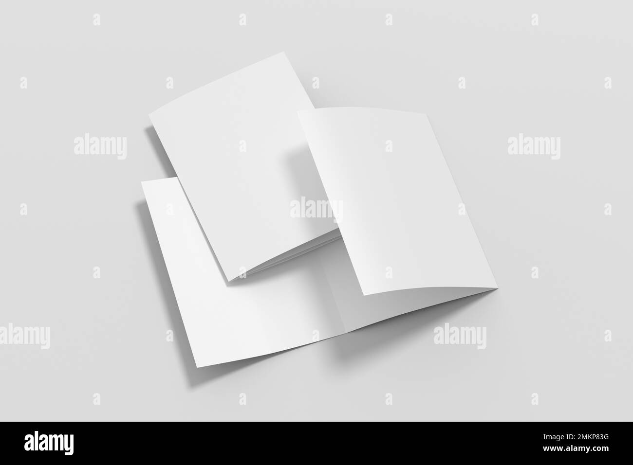 Brochure triple maquette de livret A4 sur fond blanc Banque D'Images