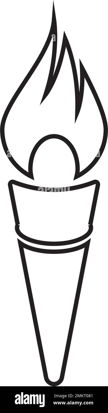 logo et fond de page de l'illustration vectorielle de l'icône de torche. Illustration de Vecteur
