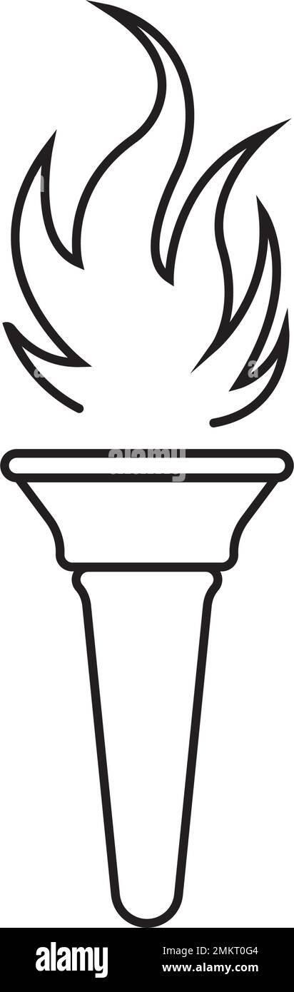 logo et fond de page de l'illustration vectorielle de l'icône de torche. Illustration de Vecteur