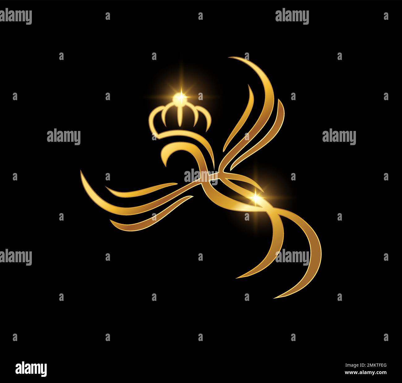 Illustration vectorielle du logo Golden Luxury Bird King Illustration de Vecteur