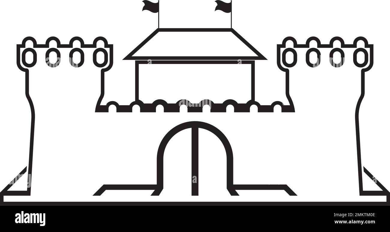 Icône de vecteur de château, modèle de logo de conception d'illustration. Illustration de Vecteur