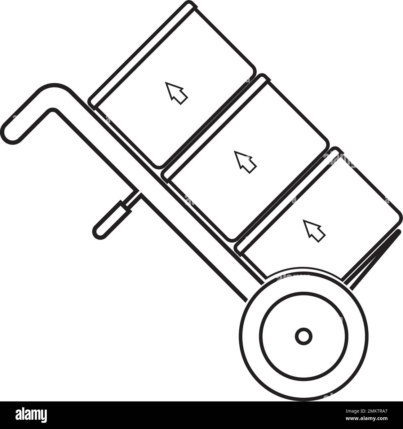 icône chariot à main, modèle de conception vectoriel d'illustration de bagages. Illustration de Vecteur