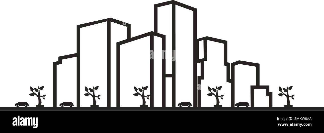 design moderne du logo d'illustration vectorielle d'icône urbaine. Illustration de Vecteur