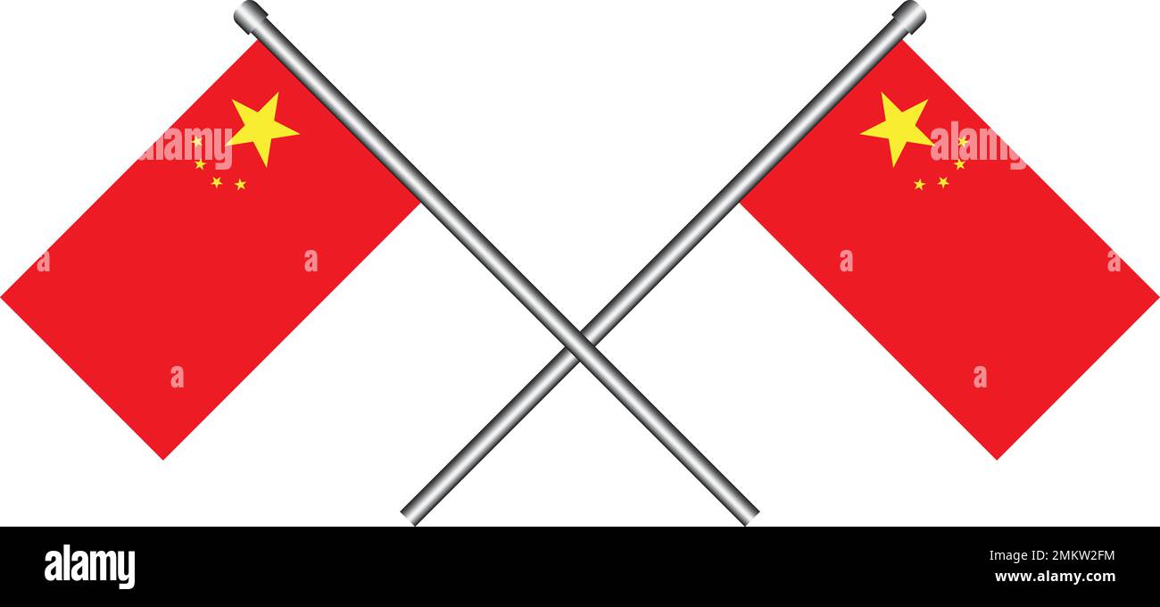 logo drapeau chinois, illustration vectorielle plate. Illustration de Vecteur