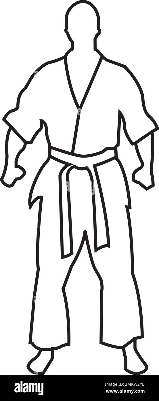 icône d'athlète judo debout, illustration vectorielle plate. Illustration de Vecteur