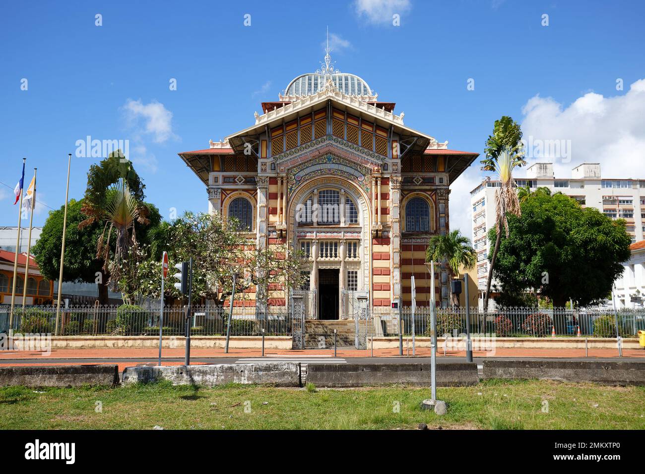La bibliothèque Schoelcher., Fort de France, ville de l'île Martinique, French West Indies. Banque D'Images
