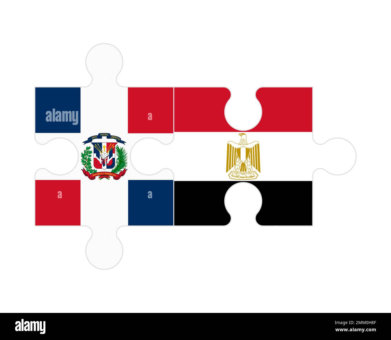 Puzzle connecté des drapeaux de la République dominicaine et de l'Egypte, vecteur Illustration de Vecteur