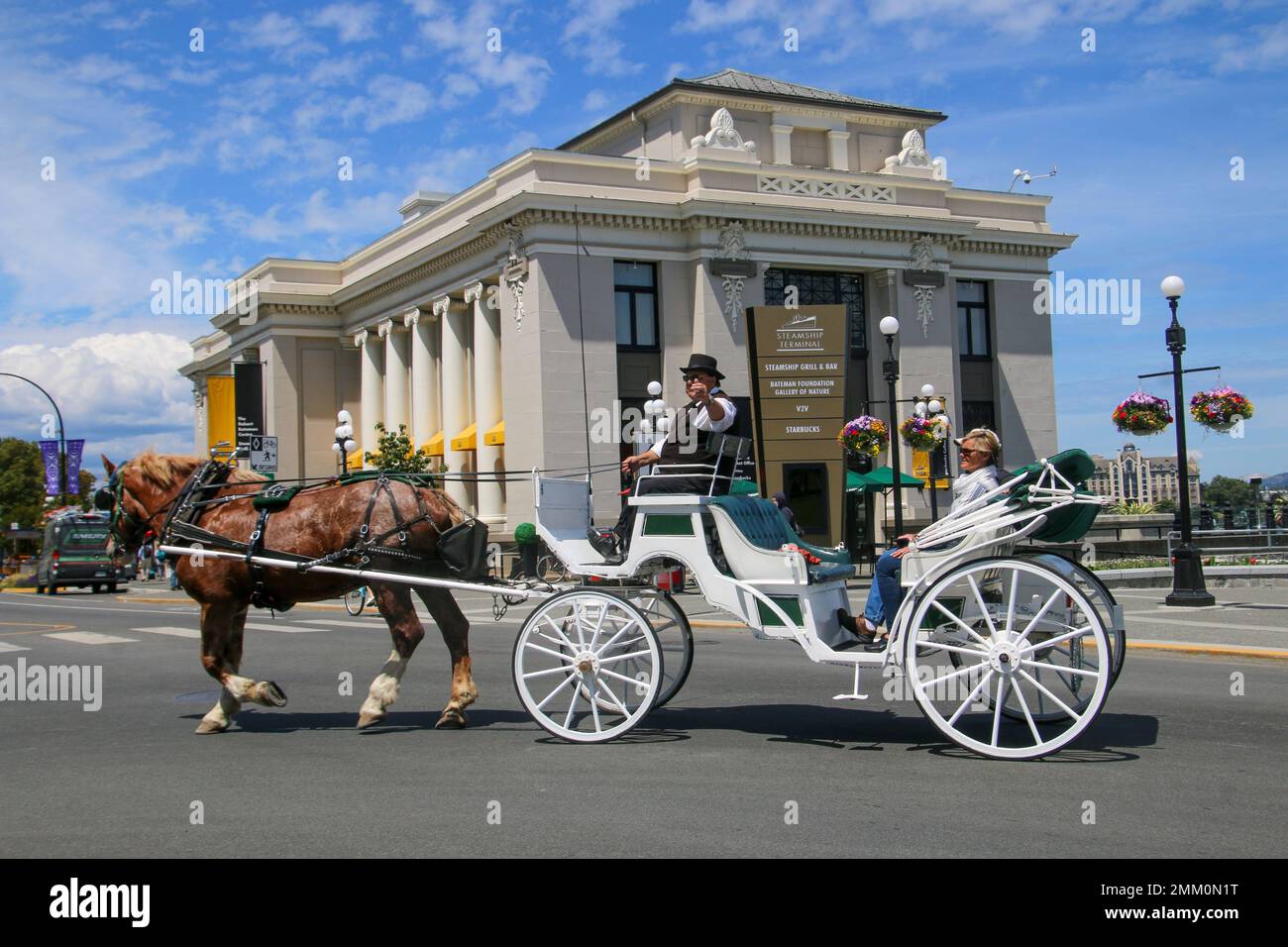 Cheval et chariot, Victoria, Colombie-Britannique, Canada Banque D'Images