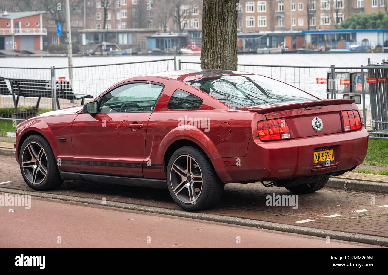 Amsterdam, pays-Bas, 29.01.2023, Ford Mustang de 2008, cinquième génération Banque D'Images