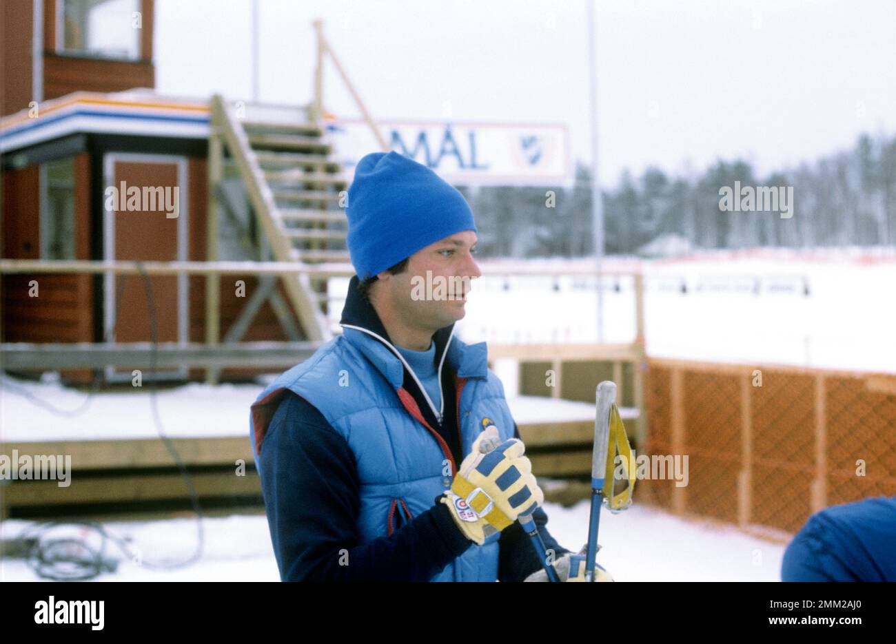 Carl XVI Gustaf, roi de Suède. Né le 30 avril 1946. Photo pendant les championnats de ski suédois à Mora 1979. Banque D'Images