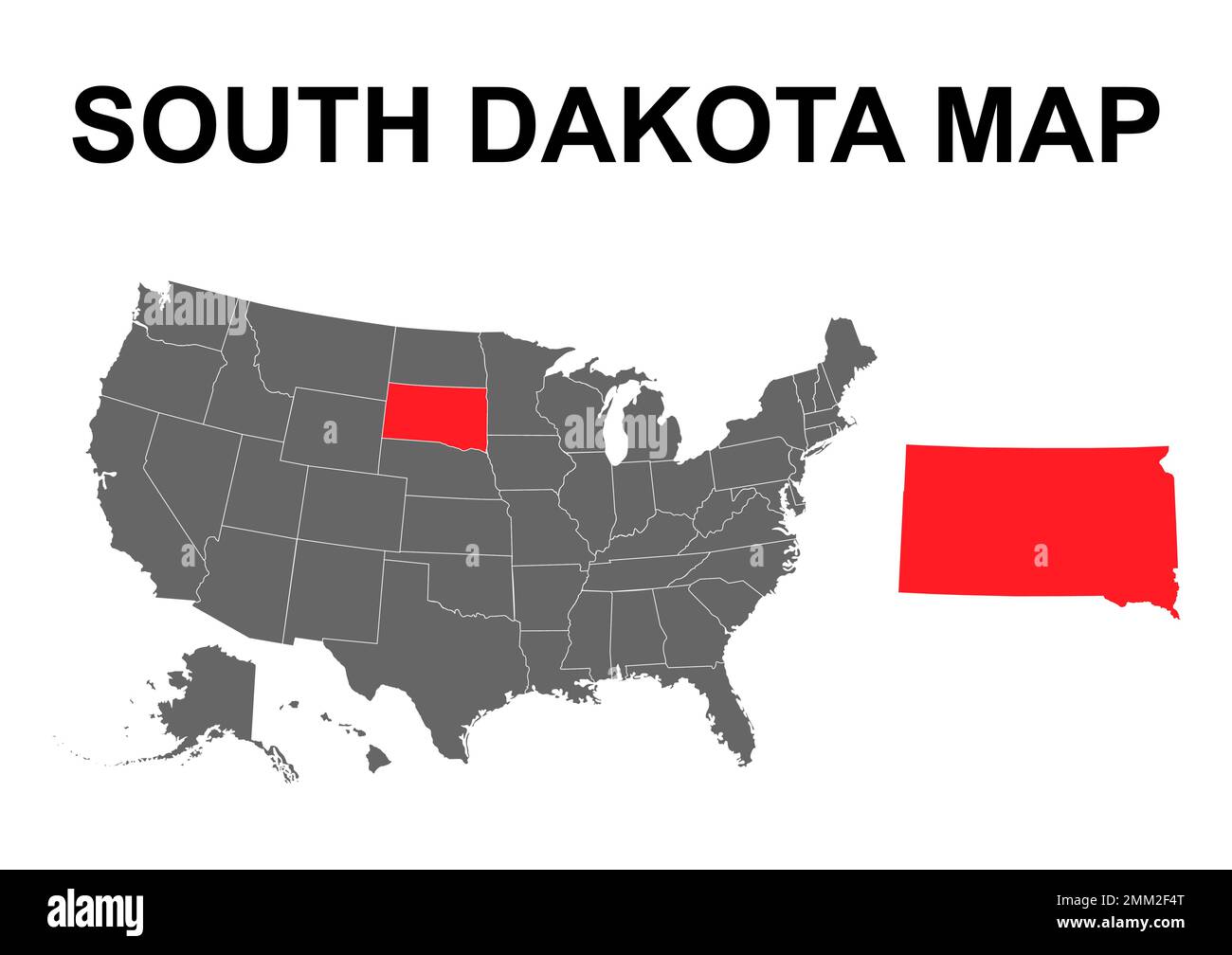 Forme de la carte du Dakota du Sud, états-unis d'amérique. Illustration vectorielle de symbole d'icône de concept plat . Illustration de Vecteur