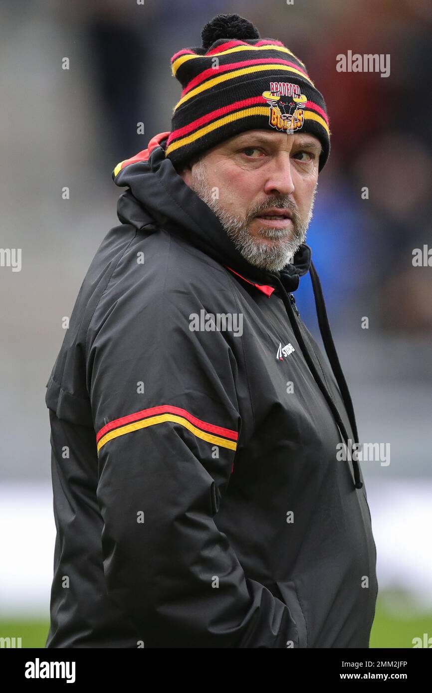 Leigh Beattie of Bradford Bulls Rugby League match pré-saison Leeds Rhinos vs Bradford Bulls at Headingley Stadium, Leeds, Royaume-Uni, 29th janvier 2023 (photo de James Heaton/News Images) Banque D'Images