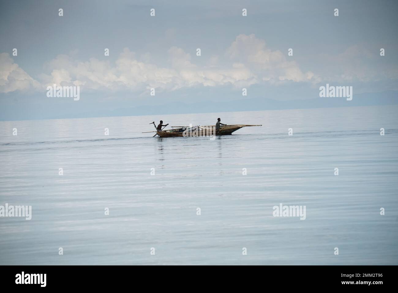 Pêcheurs sur le lac Tanganyika Banque D'Images