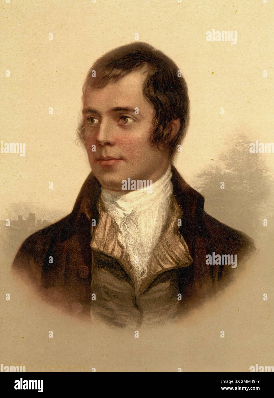 Portrait tête-et-épaules de Robert Burns 25 janvier (1759 – 21 juillet 1796), poète écossais et lyricien Banque D'Images