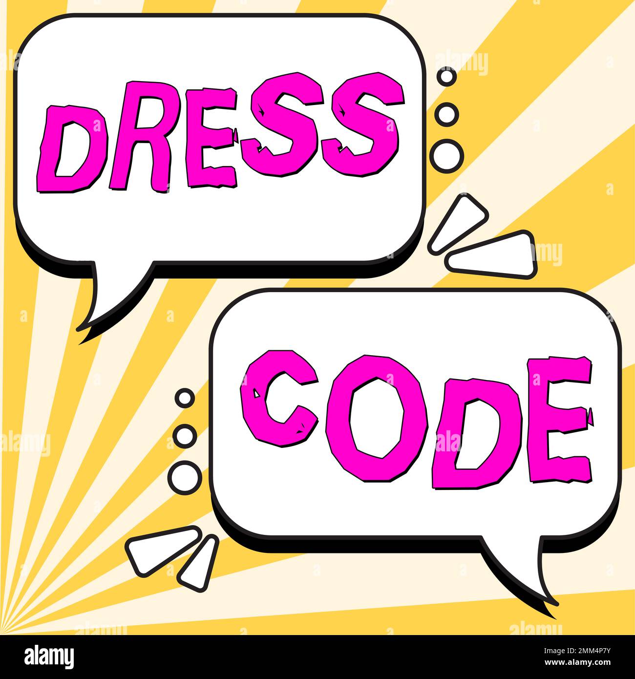 Affiche de texte indiquant le code vestimentaire. Internet concept une manière acceptée de s'habiller pour une occasion ou un groupe particulier Banque D'Images
