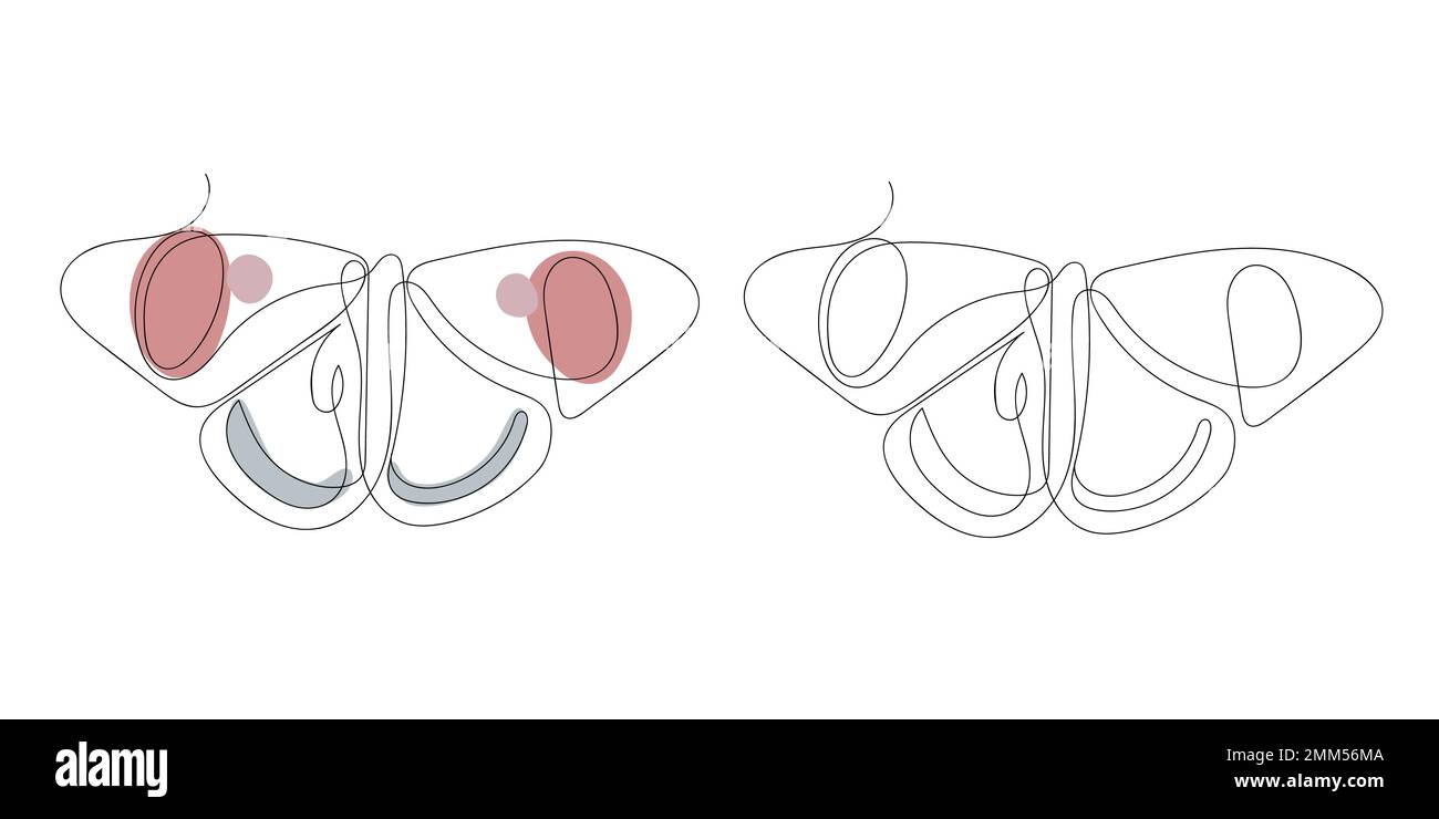 Motif papillon à une ligne minimaliste Illustration de Vecteur