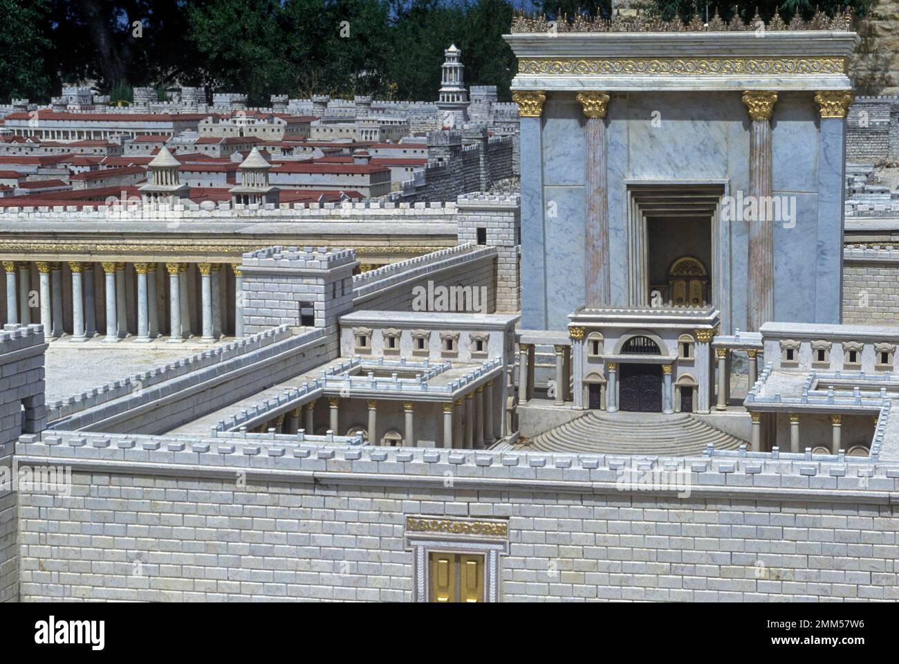 Le temple de Jérusalem, Hérode MODÈLE HOLY LAND HOTEL JÉRUSALEM ISRAËL Banque D'Images