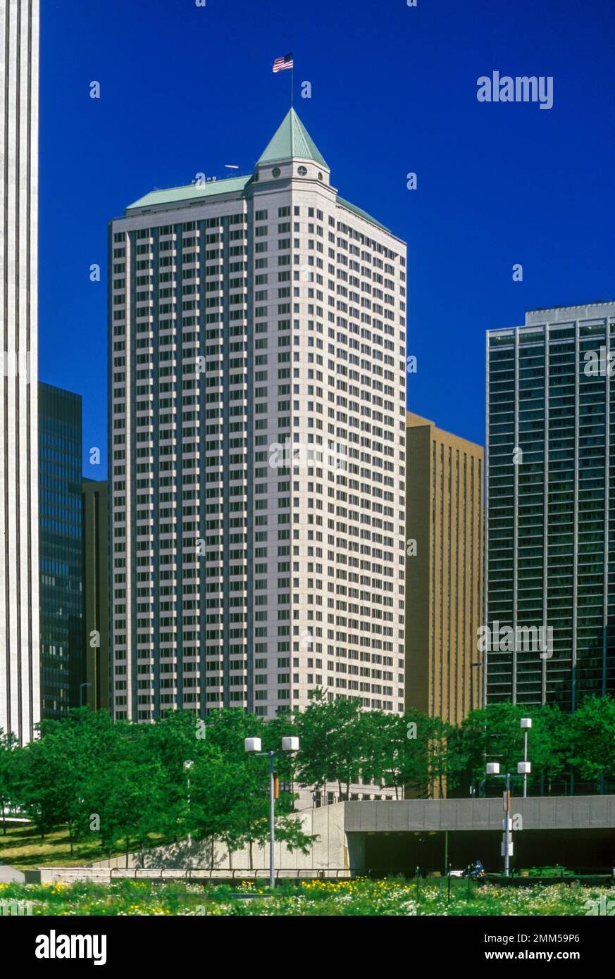 1988 HISTORIQUE BUCKINGHAM PLACE CHICAGO ILLINOIS ÉTATS-UNIS Banque D'Images