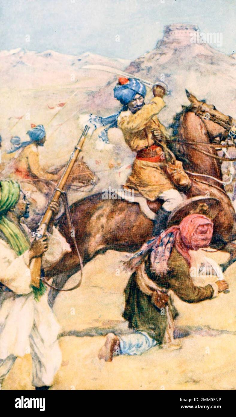 Ils ont accusé la force d'attaque de bout en bout - la campagne Chintral, 1895 Banque D'Images