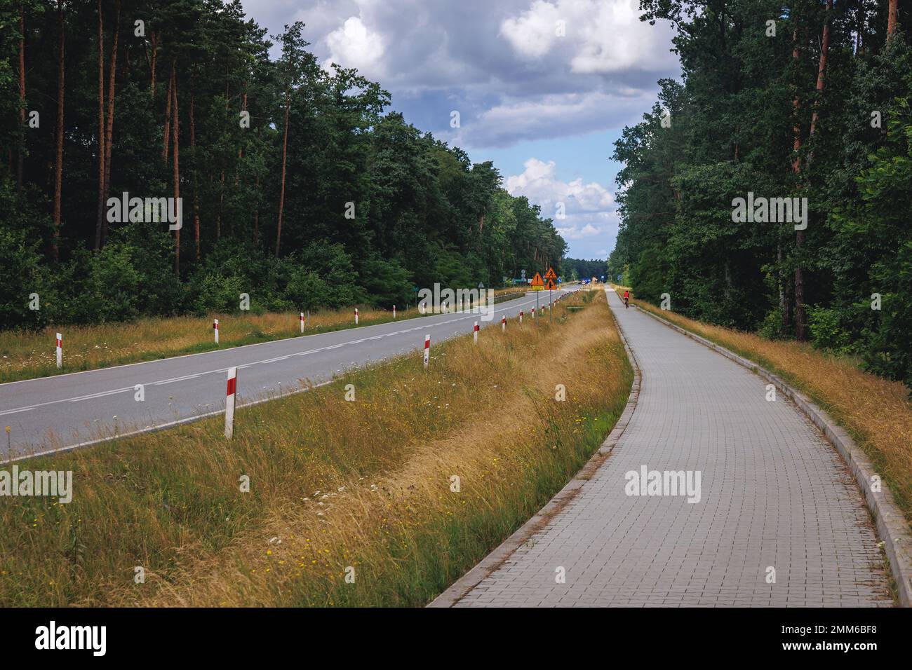 Route voïvodship no 705 à Skierniewice, province de Lodz en Pologne Banque D'Images
