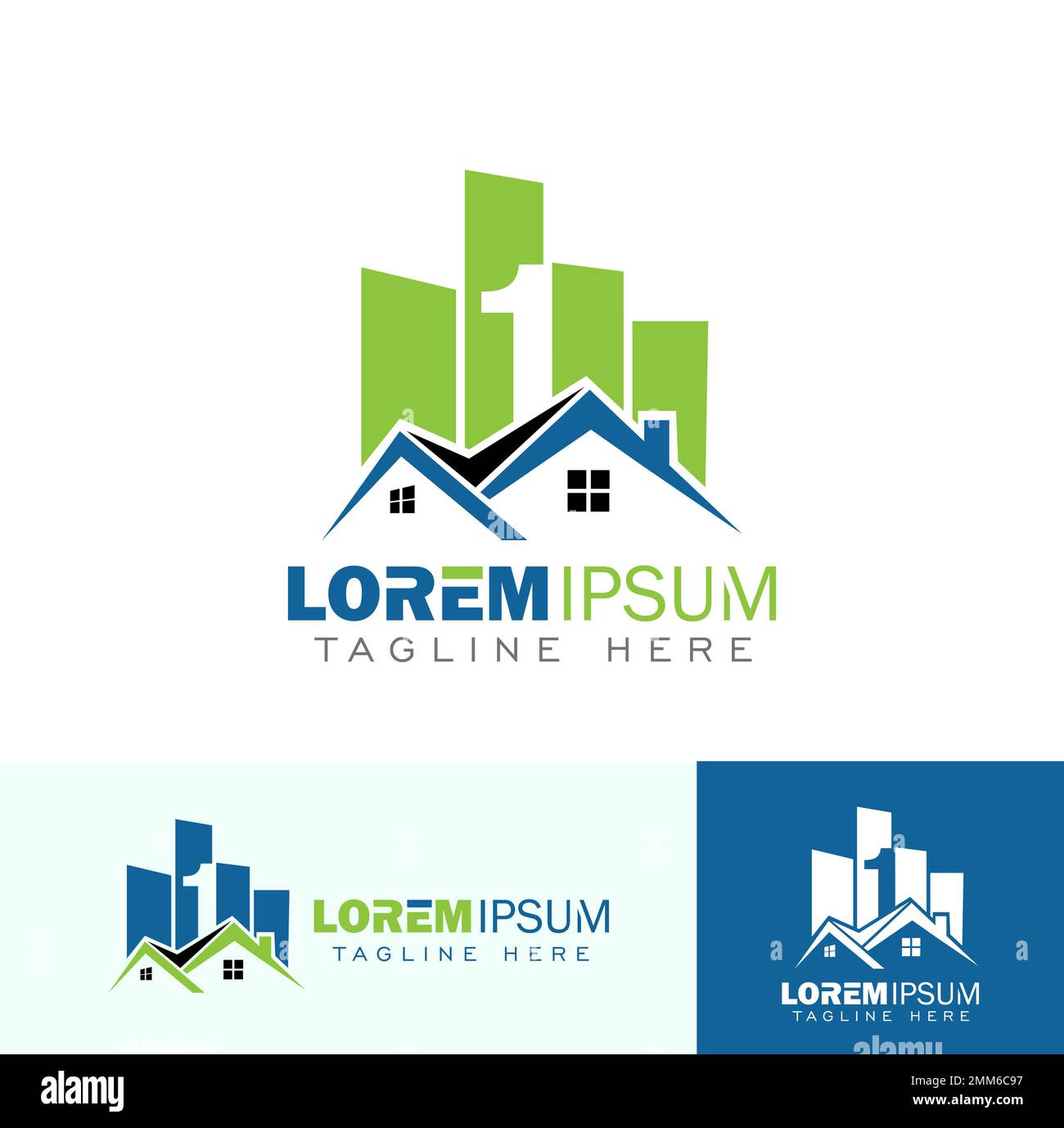 Illustration vectorielle du logo Home et Number One Illustration de Vecteur