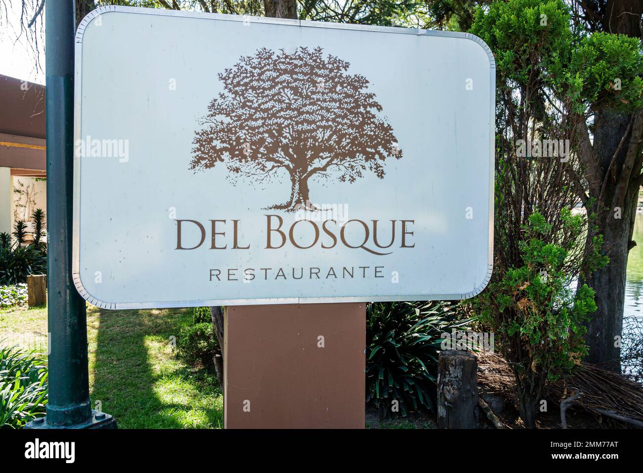 Mexico, Bosque de Chapultepec Section 2 Forest, Del Bosque Restaurante, restaurants, dîner repas à l'extérieur, cafés décontractés, bistrot bistr Banque D'Images