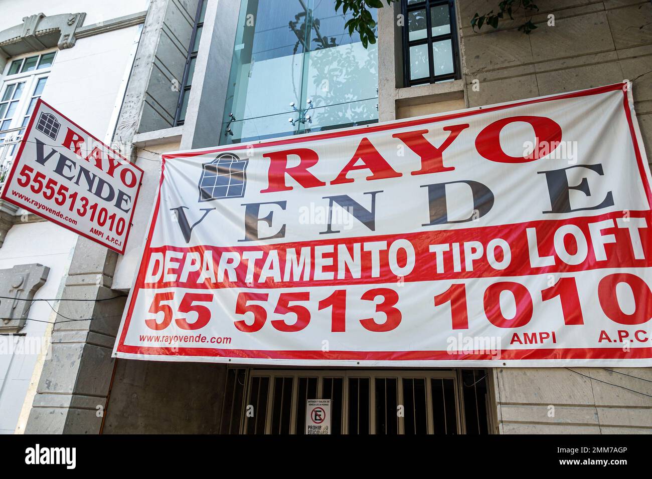 Mexico, loft appartement à vendre, panneaux d'information panneau d'affichage, promotion, bannière publicitaire Banque D'Images