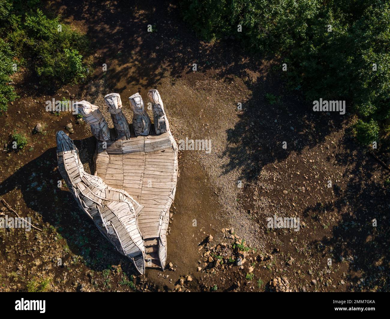 Le belvédère Kéz ou le belvédère de Dieu est une attraction touristique en bois et un point de belvédère, Felsőtold, Hongrie Banque D'Images