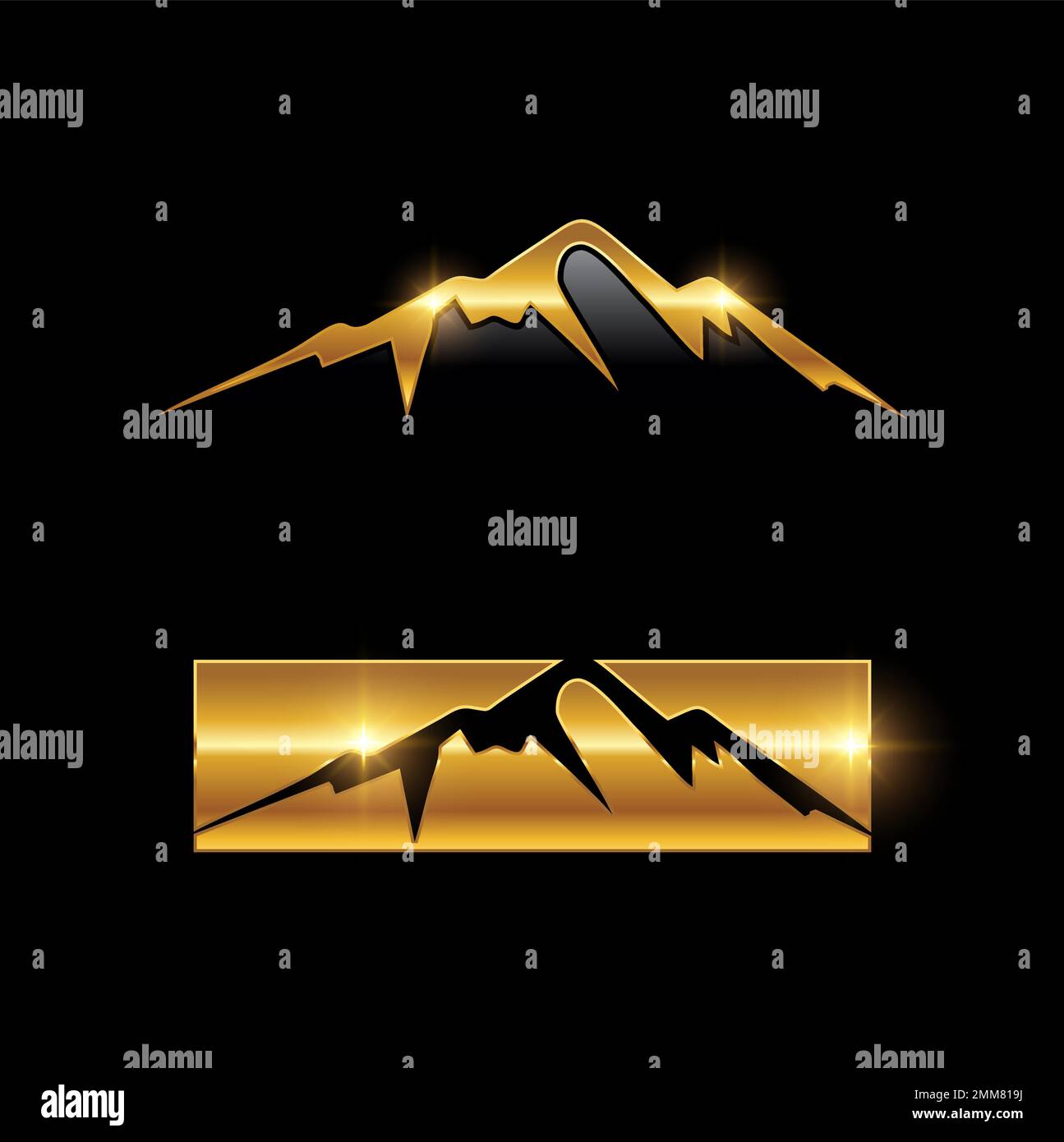 Illustration vectorielle du logo symbole Golden Mountain Illustration de Vecteur