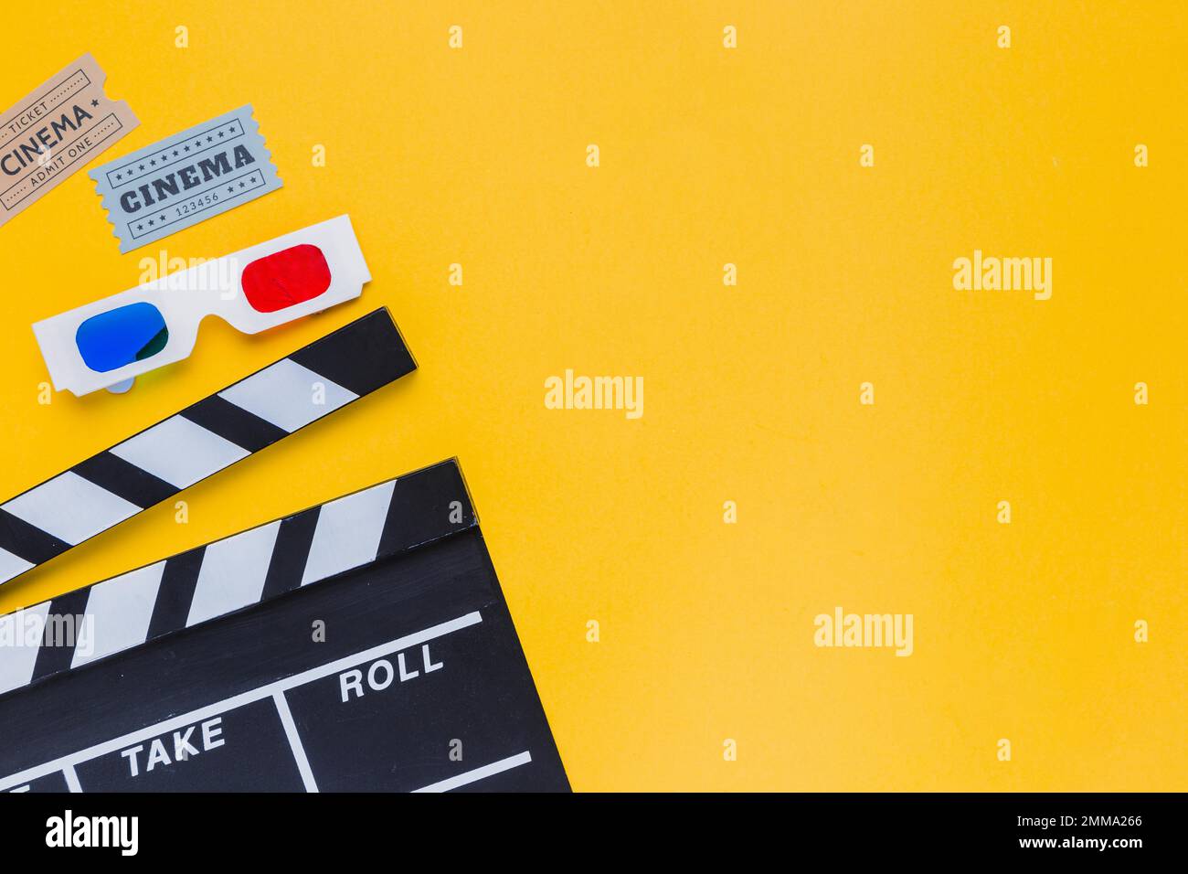 clapperboard avec 3d verres. Photo haute résolution Banque D'Images