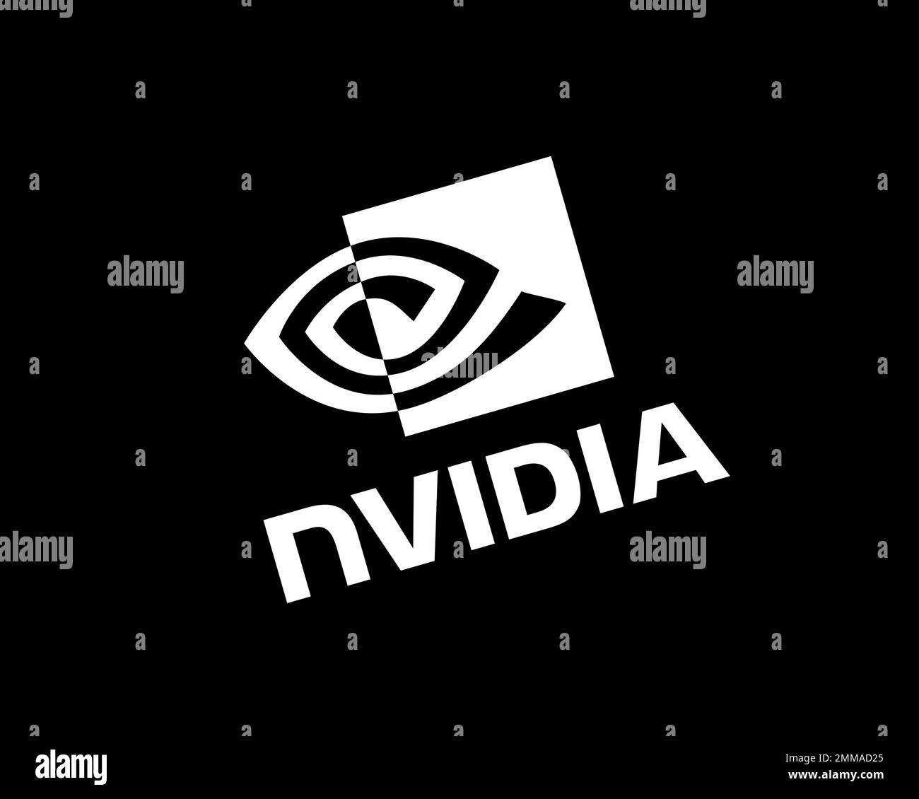 NVIDIA, pivoté, fond noir, logo, marque Banque D'Images