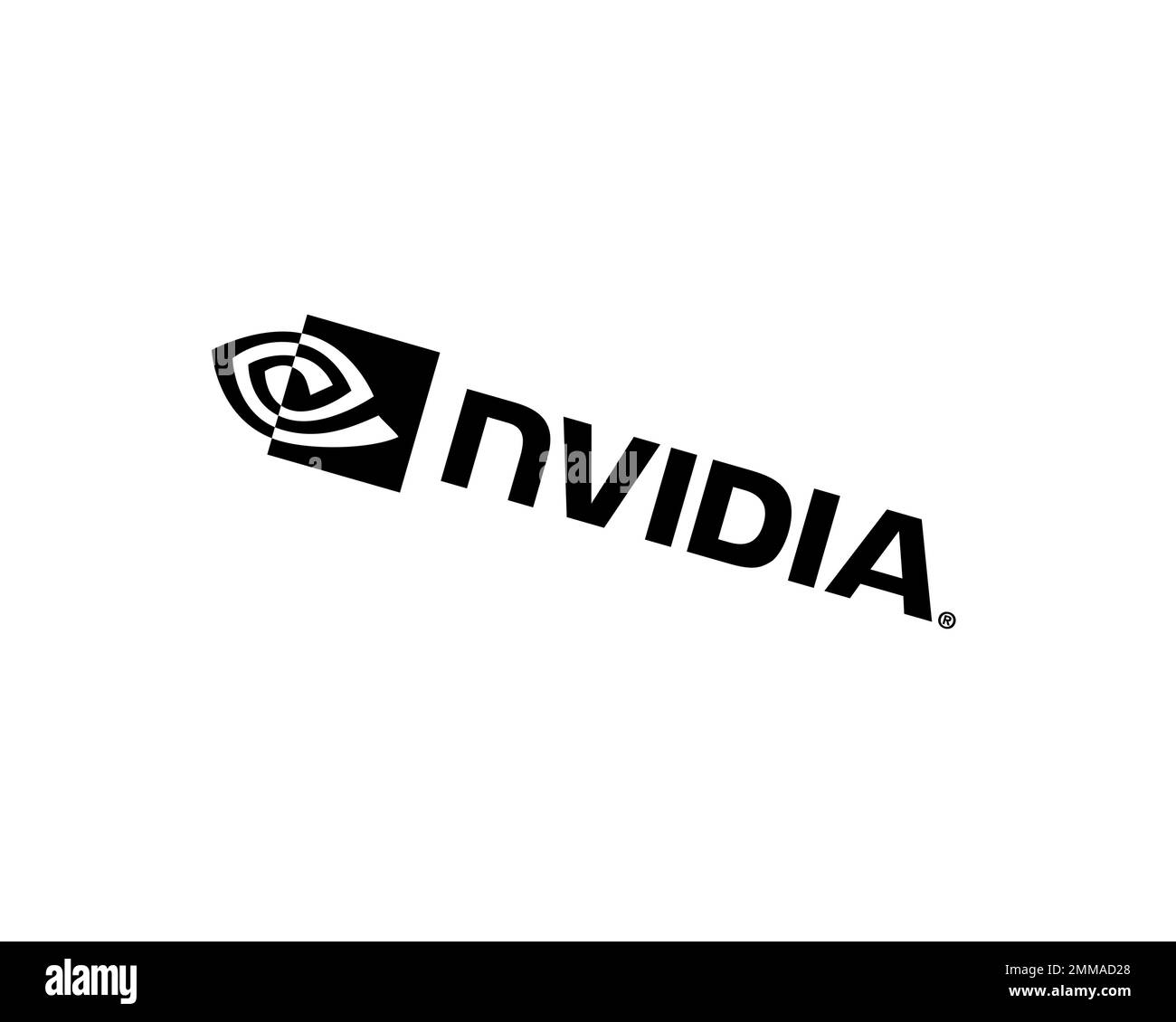 NVIDIA, pivoté, logo blanc sur fond, marque Banque D'Images