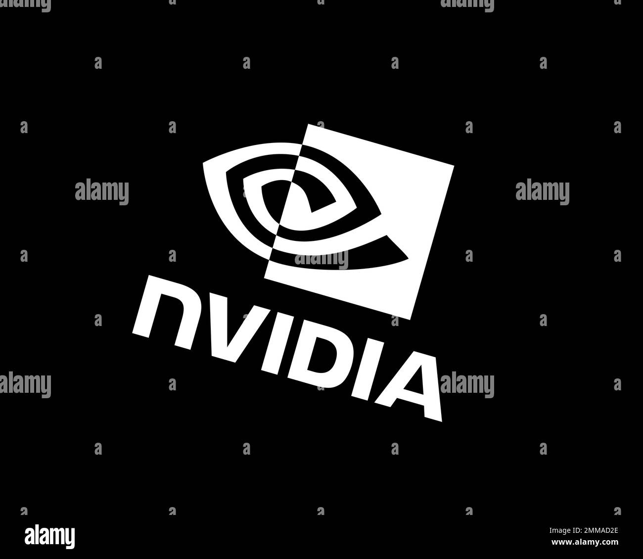 NVIDIA, pivoté, fond noir, logo, marque Banque D'Images