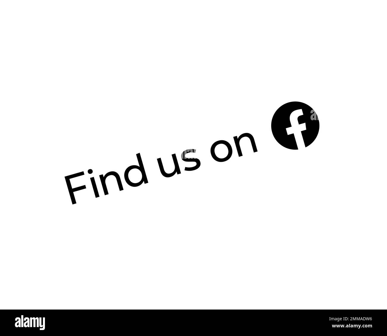 Facebook Trouvez-nous sur Facebook Noir, rotation, fond blanc, logo, marque Banque D'Images