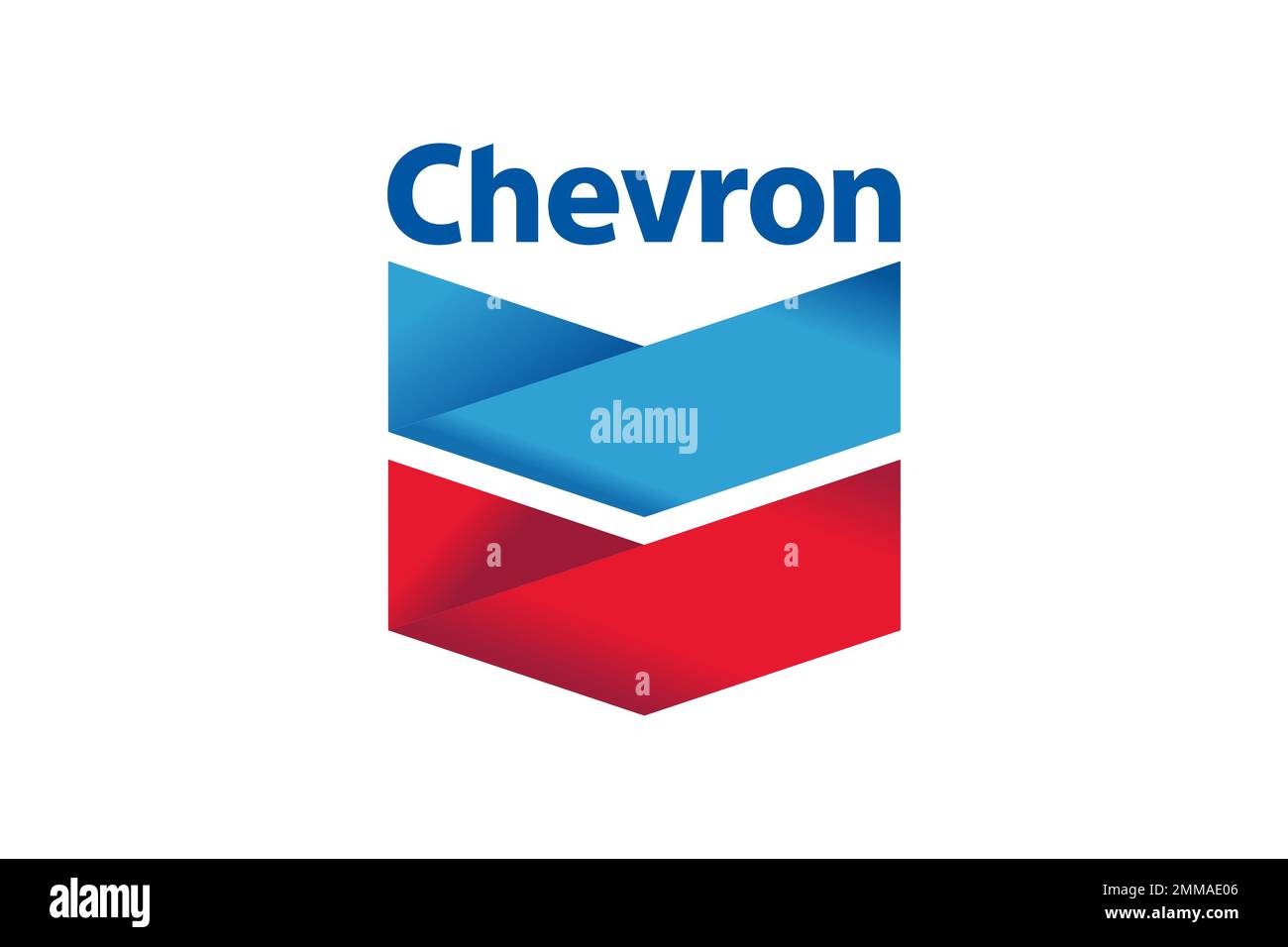 Chevron Corporation, fond blanc, logo, marque Banque D'Images